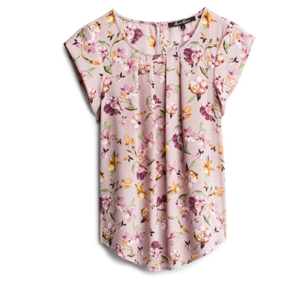 Blush floral casual/work blouse